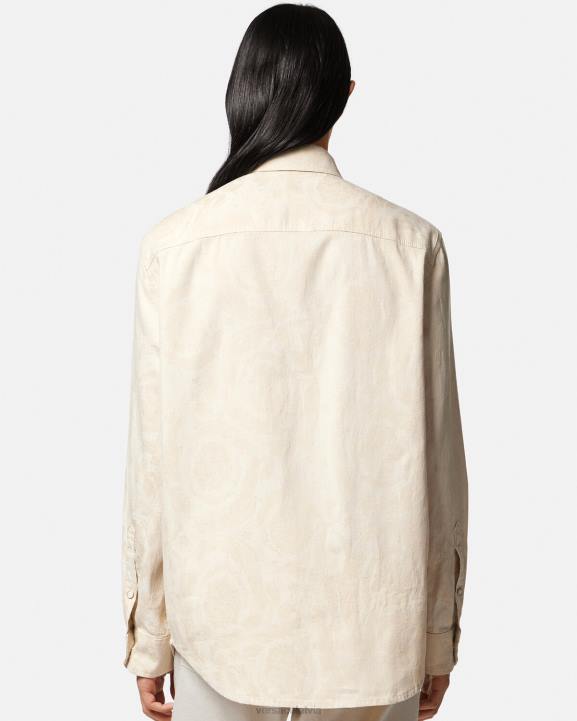 bēšs apģērbs Versace 806B1292 vīriešiem baroka silueta chambray krekls