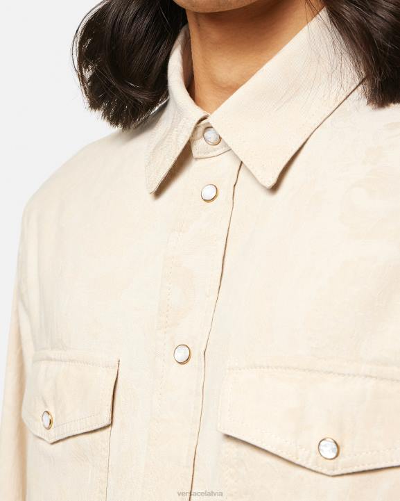 bēšs apģērbs Versace 806B1292 vīriešiem baroka silueta chambray krekls