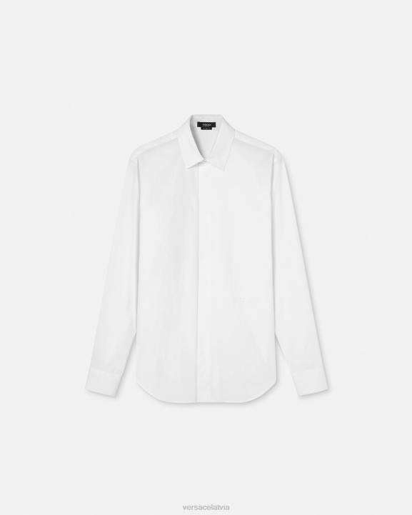 balts apģērbs Versace 806B1300 vīriešiem krekls ar izšūtu logotipu