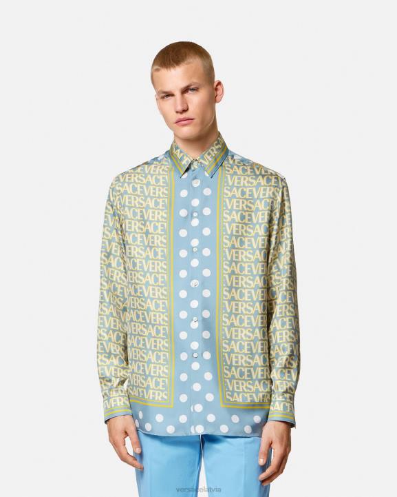 drukāt apģērbs Versace 806B1284 vīriešiem viscaur zīda krekls