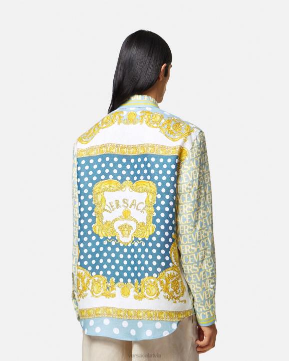 drukāt apģērbs Versace 806B1287 vīriešiem viscaur lina krekls