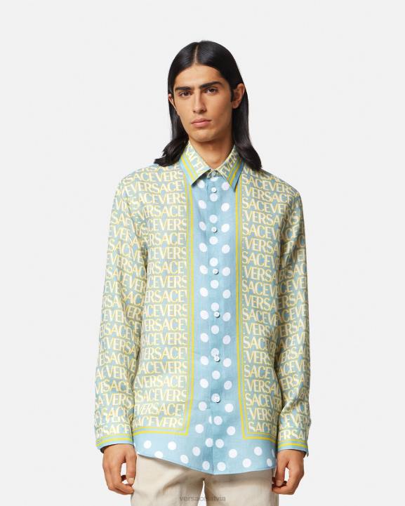 drukāt apģērbs Versace 806B1287 vīriešiem viscaur lina krekls