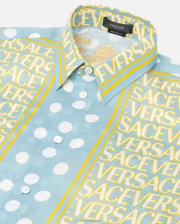 drukāt apģērbs Versace 806B1287 vīriešiem viscaur lina krekls