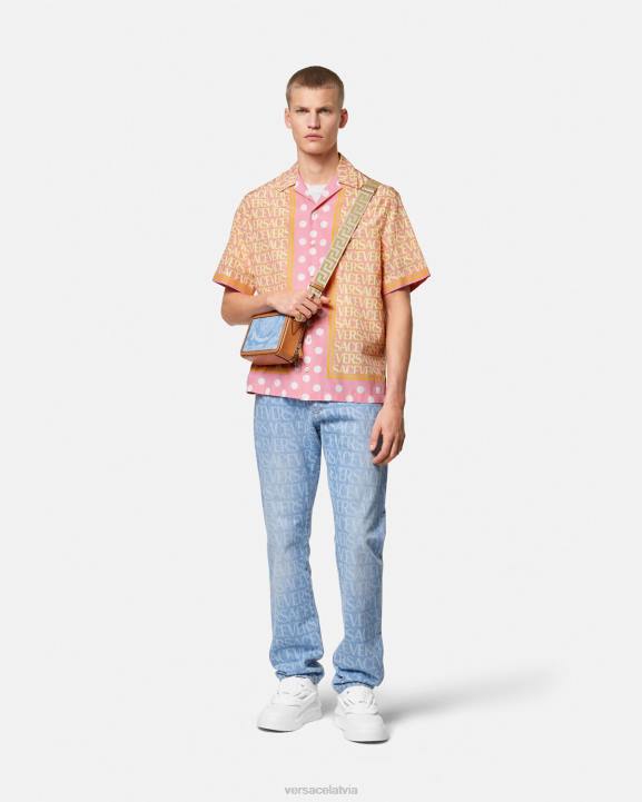 drukāt apģērbs Versace 806B1288 vīriešiem viscaur kokvilnas maisījuma krekls