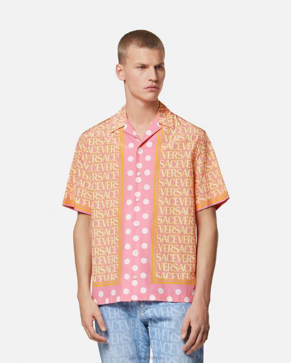 drukāt apģērbs Versace 806B1288 vīriešiem viscaur kokvilnas maisījuma krekls