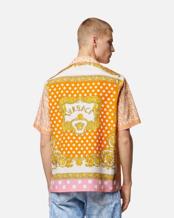 drukāt apģērbs Versace 806B1288 vīriešiem viscaur kokvilnas maisījuma krekls