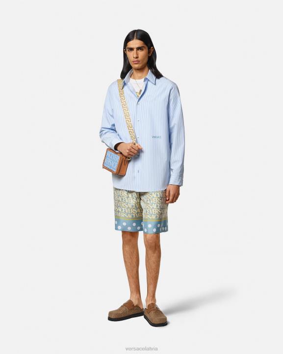 drukāt apģērbs Versace 806B1293 vīriešiem svītrains gliemežvāku baroka krekls