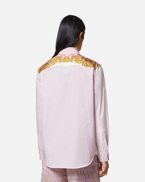 drukāt apģērbs Versace 806B1294 vīriešiem svītrains gliemežvāku baroka krekls