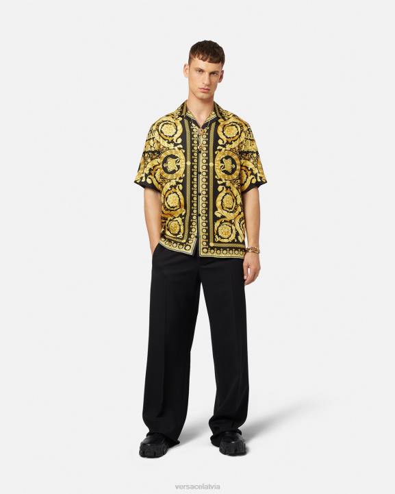 drukāt apģērbs Versace 806B1297 vīriešiem baroko zīda krekls