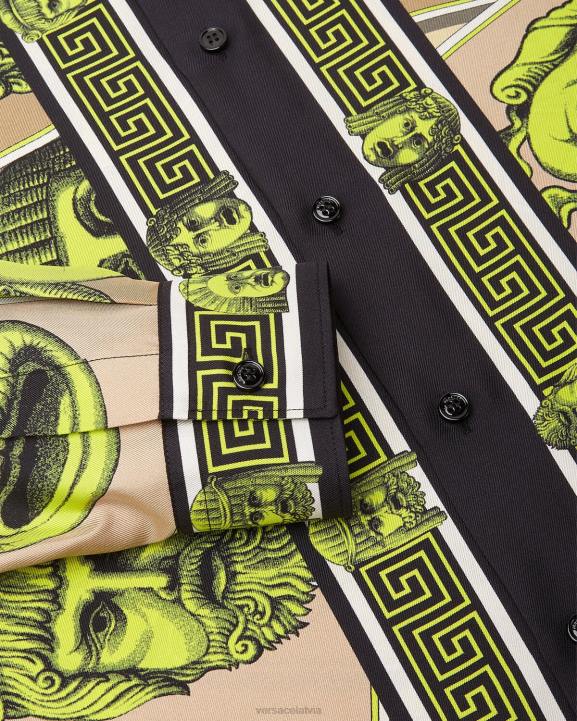 drukāt apģērbs Versace 806B1306 vīriešiem le maschere zīda krekls