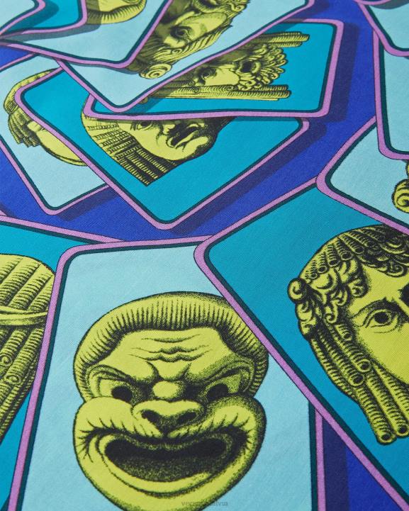 drukāt apģērbs Versace 806B1309 vīriešiem le maschere kokvilnas maisījuma krekls