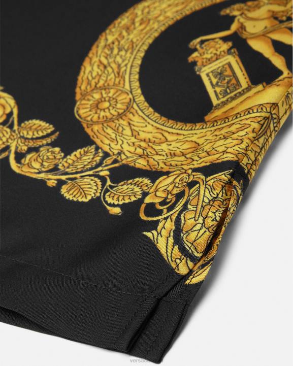 drukāt apģērbs Versace 806B1311 vīriešiem maschera baroka zīda krekls