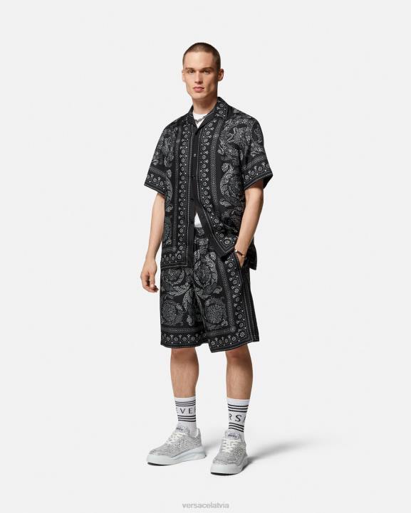 drukāt apģērbs Versace 806B1315 vīriešiem baroka silueta zīda krekls