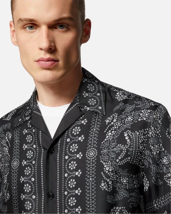 drukāt apģērbs Versace 806B1315 vīriešiem baroka silueta zīda krekls