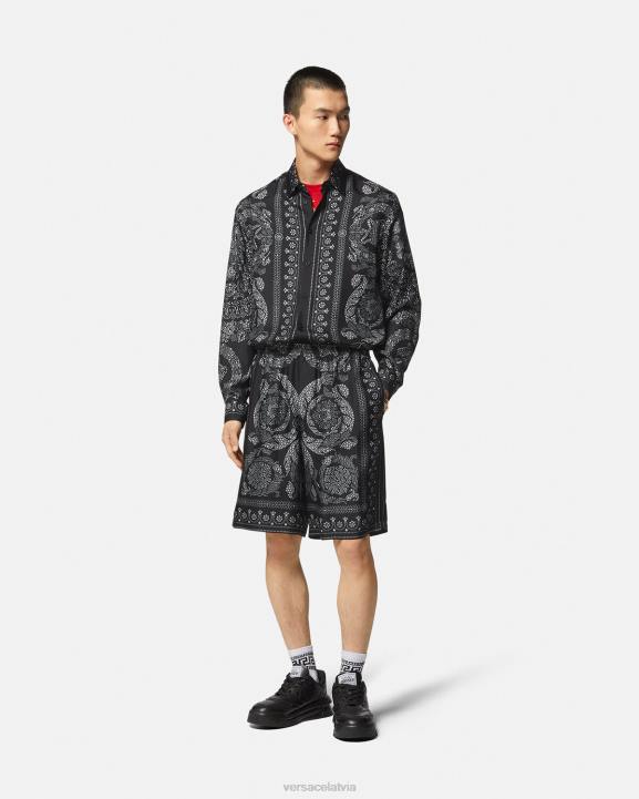 drukāt apģērbs Versace 806B1316 vīriešiem baroka silueta zīda krekls