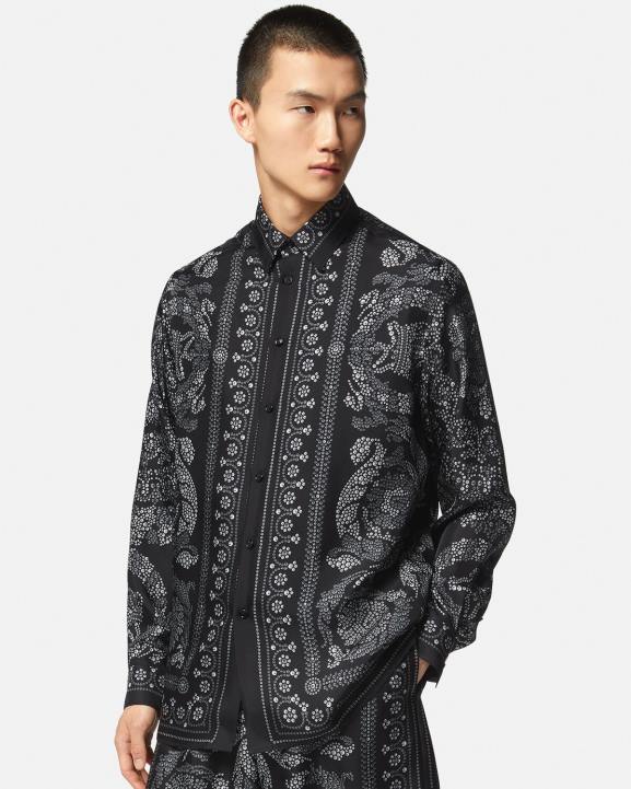 drukāt apģērbs Versace 806B1316 vīriešiem baroka silueta zīda krekls