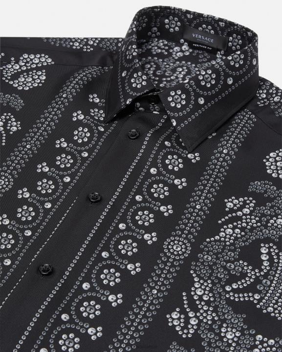 drukāt apģērbs Versace 806B1316 vīriešiem baroka silueta zīda krekls