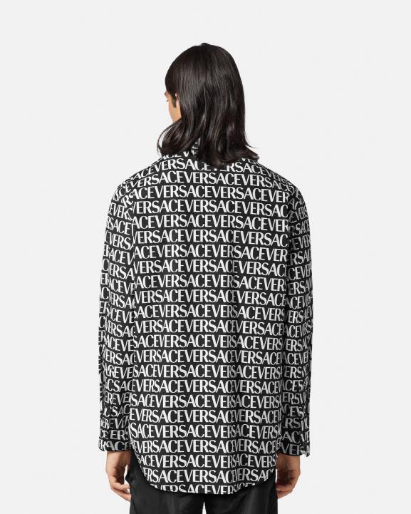 melns un apdrukāts apģērbs Versace 806B1314 vīriešiem vispusīgs krekls