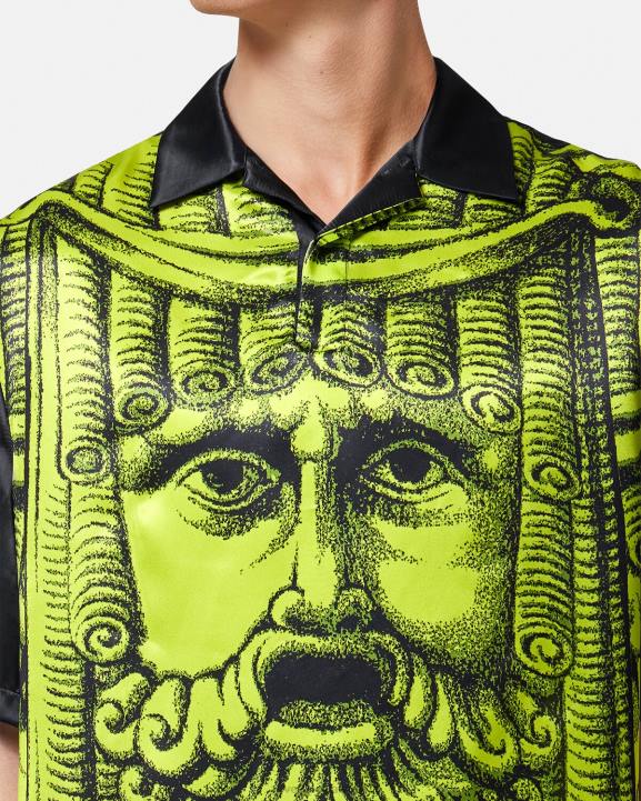 melns un laims apģērbs Versace 806B1310 vīriešiem la maschera polo krekls ar īsām piedurknēm