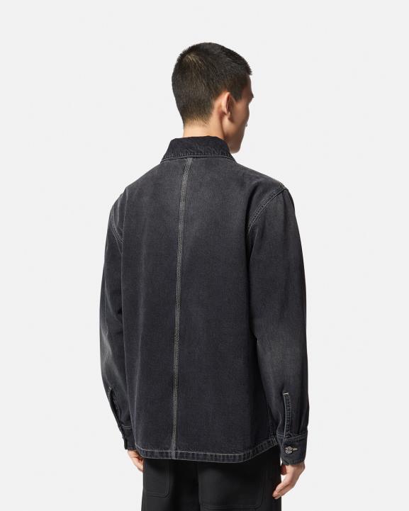 pelēks apģērbs Versace 806B1324 vīriešiem džinsa virskrekls ar logotipu