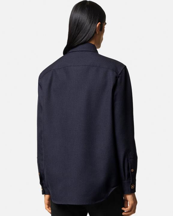 zils apģērbs Versace 806B1322 vīriešiem medūzas houndstooth virskrekls