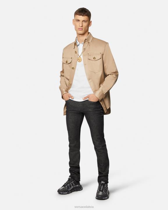 balts apģērbs Versace 806B1376 vīriešiem greca polo krekls ar īsām piedurknēm