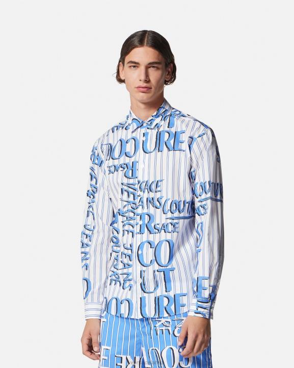 balts apģērbs Versace 806B2374 vīriešiem krekls ar logotipu ar logotipu