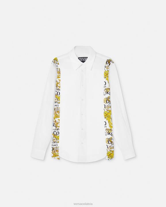 balts apģērbs Versace 806B2399 vīriešiem modes krekls ar logotipu