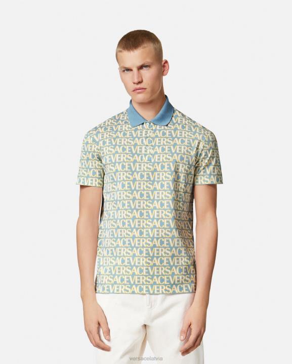 drukāt apģērbs Versace 806B1355 vīriešiem allover polo ar īsām piedurknēm