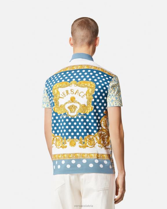 drukāt apģērbs Versace 806B1355 vīriešiem allover polo ar īsām piedurknēm