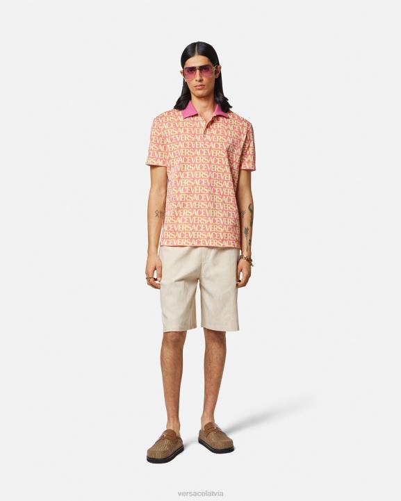 drukāt apģērbs Versace 806B1356 vīriešiem allover polo ar īsām piedurknēm