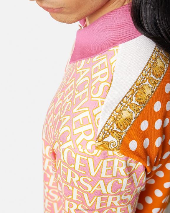 drukāt apģērbs Versace 806B1356 vīriešiem allover polo ar īsām piedurknēm