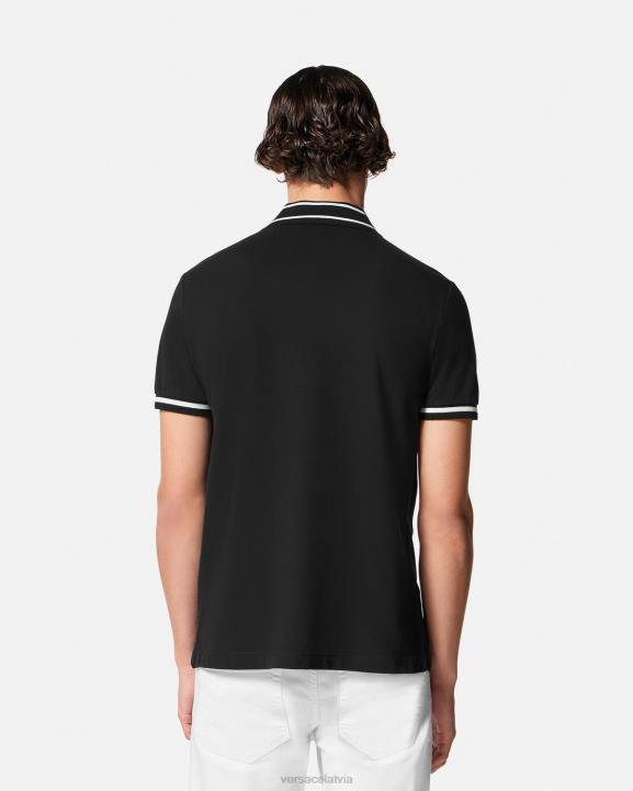 melns apģērbs Versace 806B2361 vīriešiem logo polo krekls