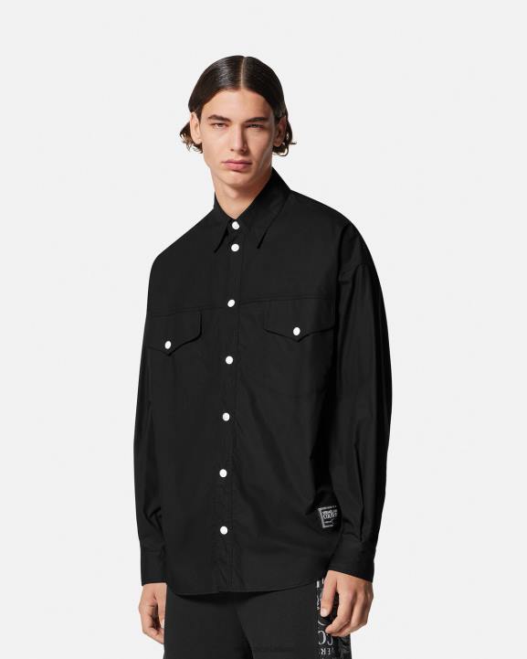 melns apģērbs Versace 806B2401 vīriešiem gabala numura logotipa krekls