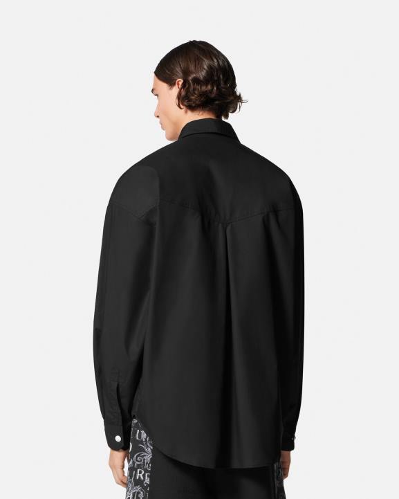 melns apģērbs Versace 806B2401 vīriešiem gabala numura logotipa krekls