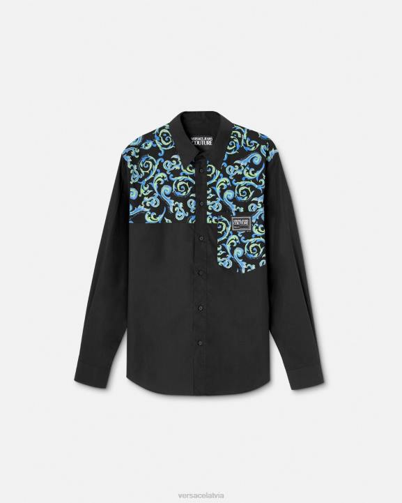 melns balts apģērbs Versace 806B2375 vīriešiem sketch couture krekls