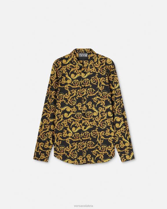 melns & zelts apģērbs Versace 806B2376 vīriešiem sketch couture krekls