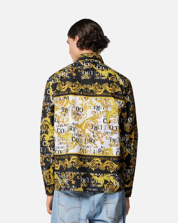 melns & zelts apģērbs Versace 806B2393 vīriešiem modes krekls ar logotipu