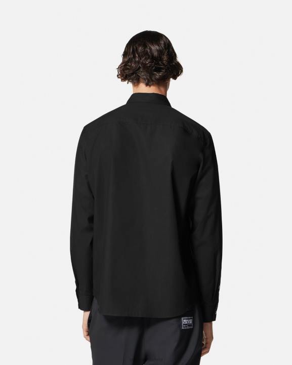 melns & zelts apģērbs Versace 806B2402 vīriešiem krekls ar v-emblēmu