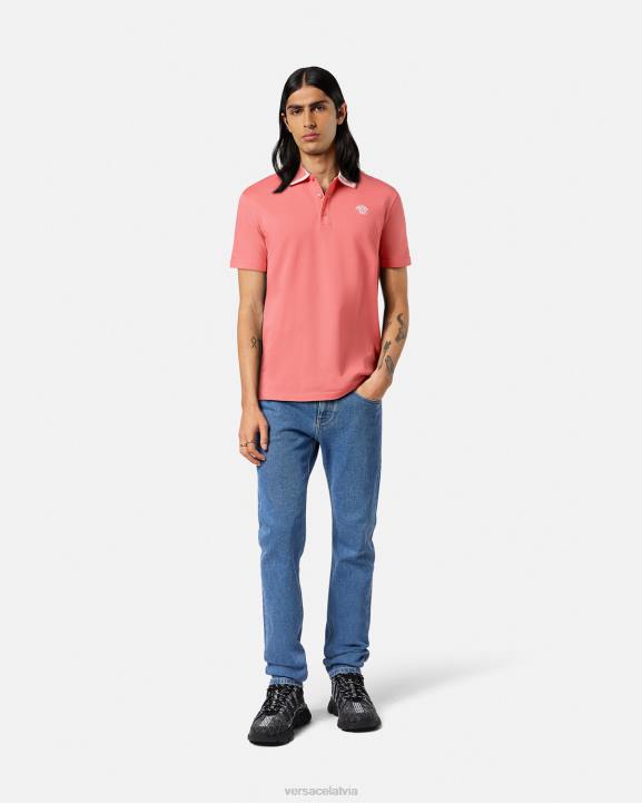 rozā apģērbs Versace 806B1357 vīriešiem medusa greca polo krekls