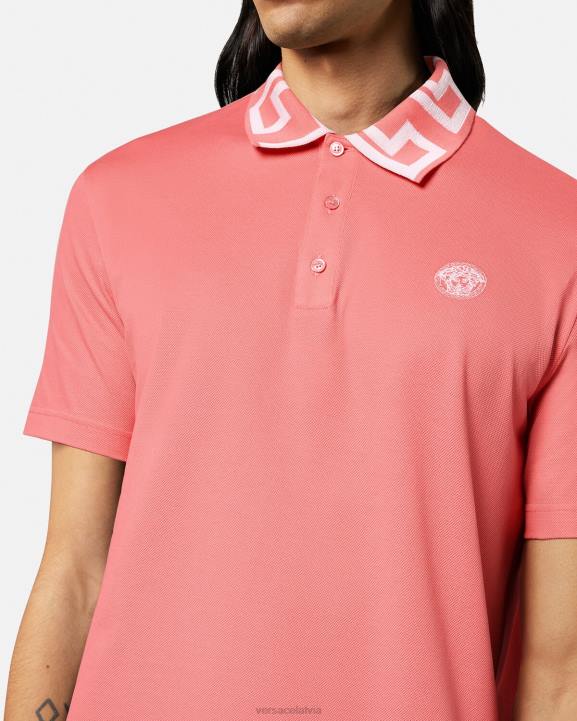rozā apģērbs Versace 806B1357 vīriešiem medusa greca polo krekls