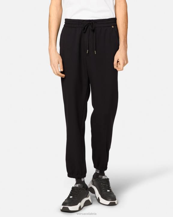 melns apģērbs Versace 806B2367 vīriešiem sporta bikses ar v-embīli
