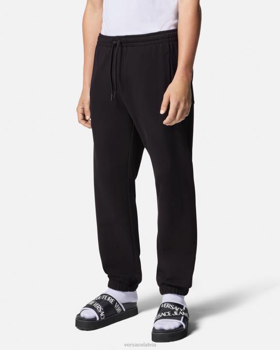 melns apģērbs Versace 806B2381 vīriešiem rožu logotipa sporta bikses