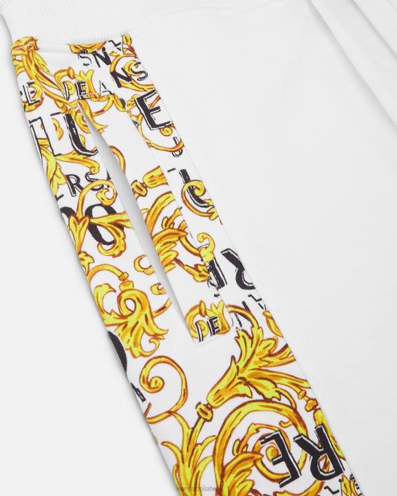 zelts un balts apģērbs Versace 806B2425 vīriešiem logo couture sporta bikses