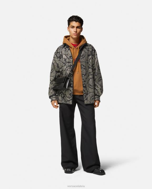 apelsīns apģērbs Versace 806B1426 vīriešiem radžota augstskolas logo kapuci