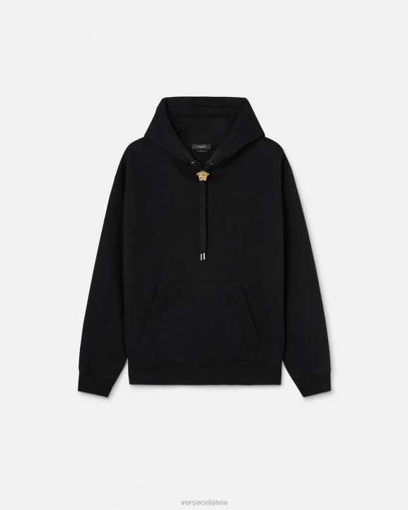 melns apģērbs Versace 806B1414 vīriešiem medusa kapuci