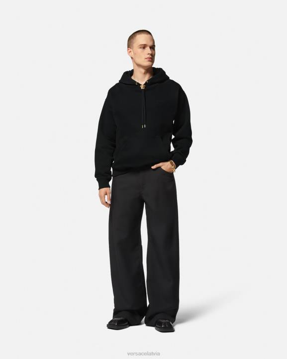 melns apģērbs Versace 806B1414 vīriešiem medusa kapuci