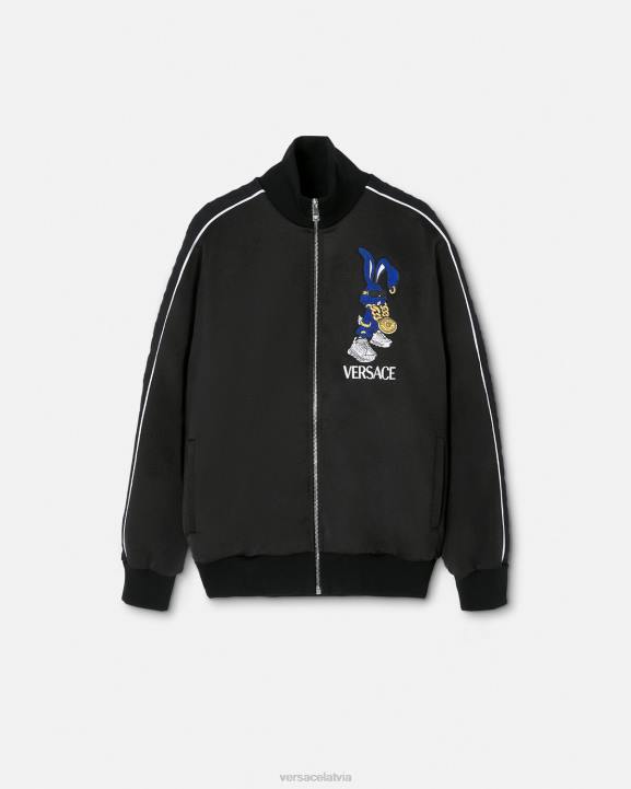 melns apģērbs Versace 806B1418 vīriešiem pavasara festivāla zaķa sporta krekls