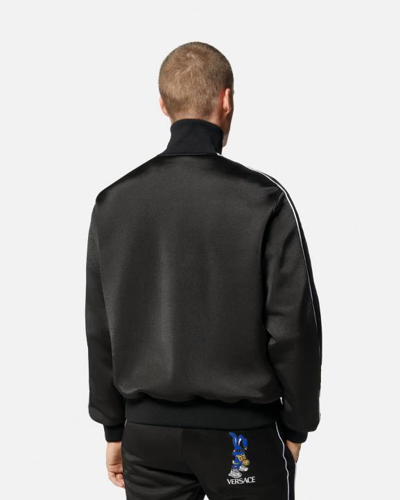 melns apģērbs Versace 806B1418 vīriešiem pavasara festivāla zaķa sporta krekls