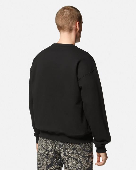 melns apģērbs Versace 806B1428 vīriešiem Medusa grafikas sporta krekls